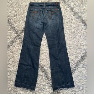 7 For All Mankind Women’s Dark Denim Low Rise Boot Cut Trouser Jeans